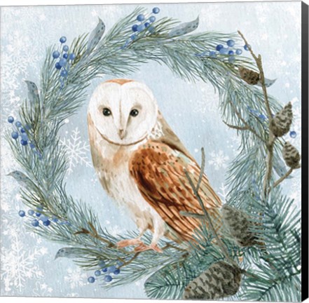 Framed Winter Owl 1 Print