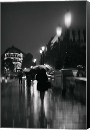 Framed Paris in The Rain Print