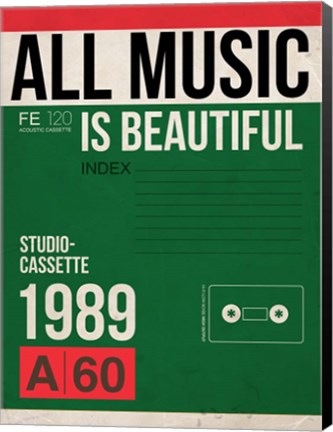 Framed All Music is Beautiful Print