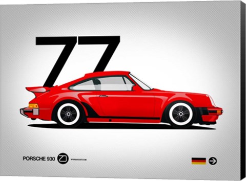 Framed 1977 Porsche 930 Print