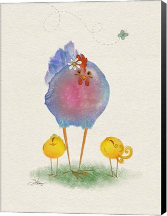 Framed Flora Hen Print