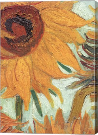 Framed Vase with Twelve Sunflowers, .c1888 (detail) Print