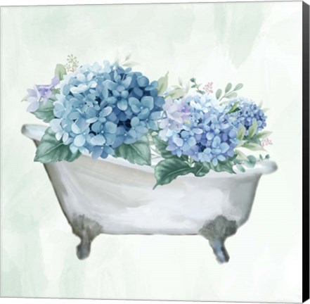 Framed Hydrangea Bath 1 Print