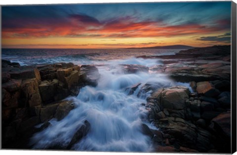Framed Rising Tide at Schoodic Point Print