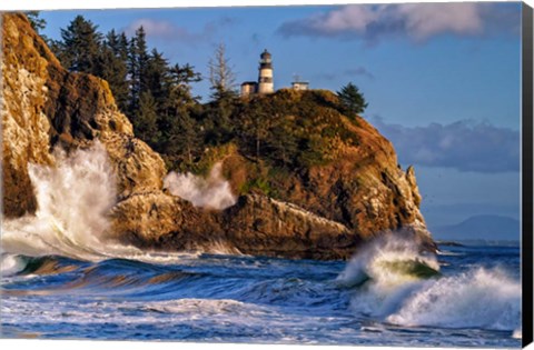 Framed Rising Tide at Cape Disappointment Print