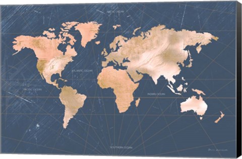 Framed Mindfully Marbled Map Print