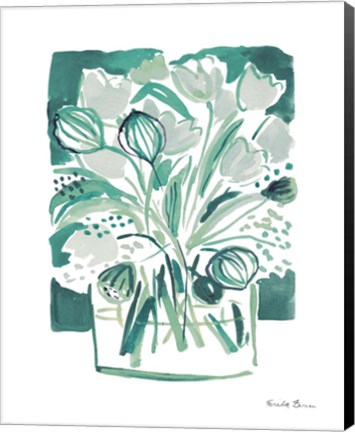 Framed Light Green Tulips II Print