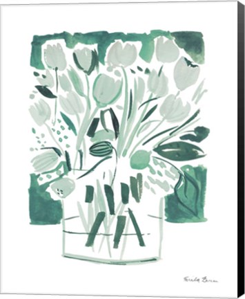 Framed Light Green Tulips I Print