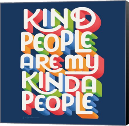 Framed Kind People I Bright Sq Print