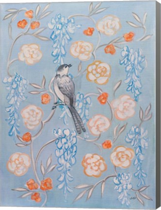 Framed Heirloom Chinoiserie Bird I Print