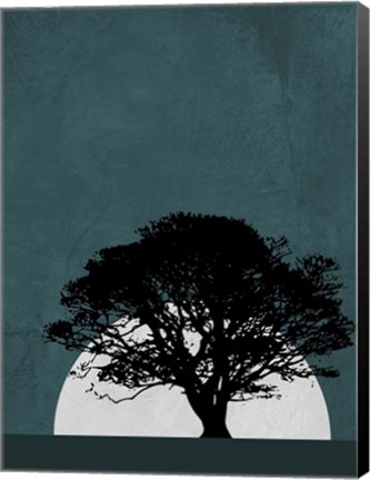 Framed Lonely Tree in Safari Print