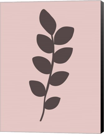 Framed Blush Pink Tropical Leaf I Print