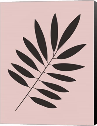 Framed Tropical Blush Pink Leaf I Print