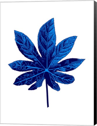 Framed Floating Blue Leaf Print