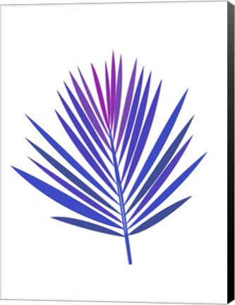 Framed Blue Tropical Leaf I Print