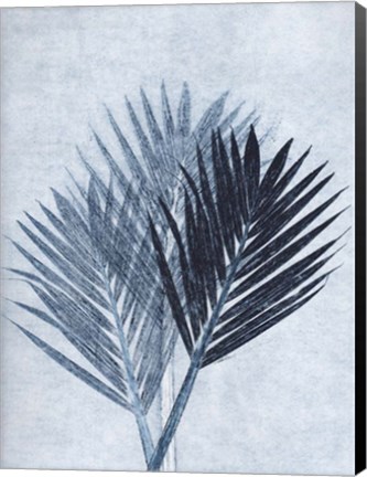 Framed Palm 4 Blue Print