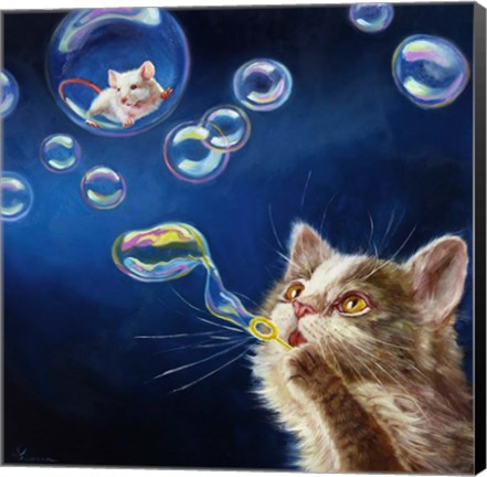 Framed Blowing Bubbles Print