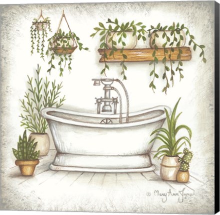 Framed Bathtub Greenery Print