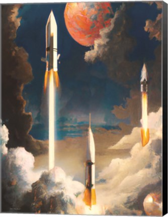 Framed Rockets in the Sky Print