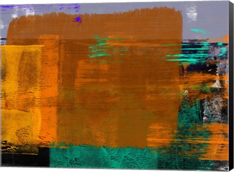 Framed Abstract Orange and Green Print