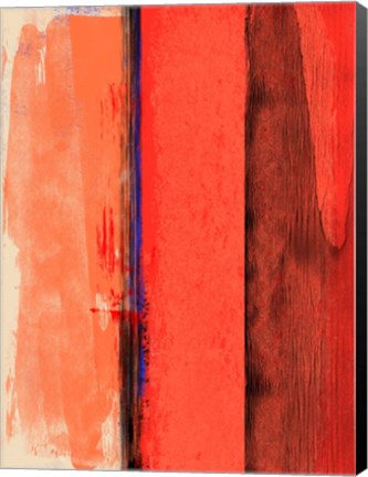 Framed Red and Orange Abstract Composition I Print