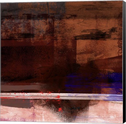 Framed Brown and White Abstract Composition I Print