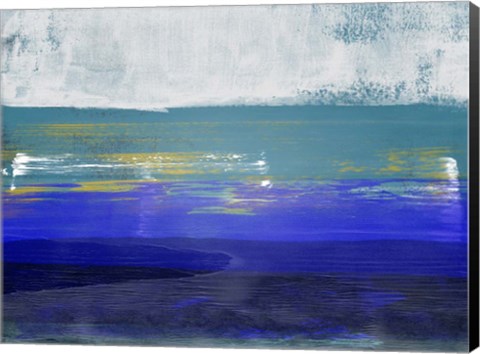 Framed Abstract Navy Blue and Turquoise Print