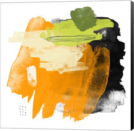 Framed Abstract Orange Watercolor Print