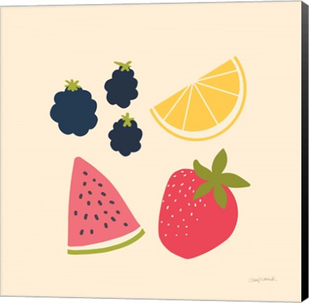 Framed Summer Fruits I Print