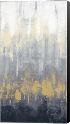 Framed Rain on Asphalt III Navy Crop Print