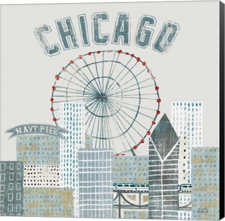 Framed Chicago Landmarks III Print