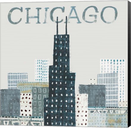 Framed Chicago Landmarks I Print