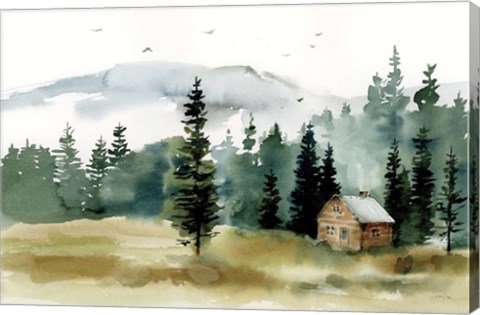 Framed Cabin in the Woods Print