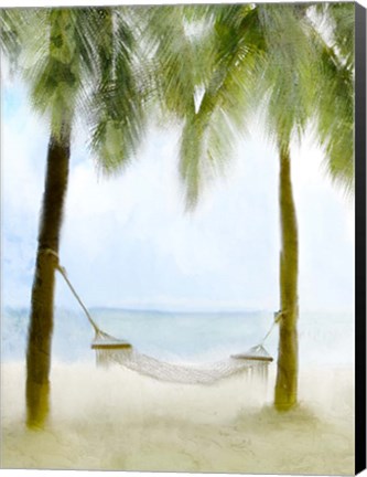 Framed Nap On The Beach Print