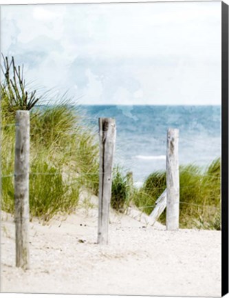 Framed Pathway To The Beach Print