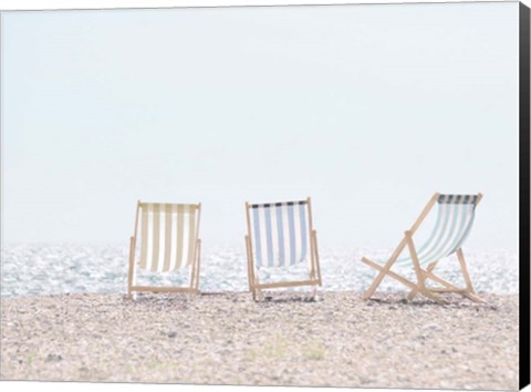 Framed Beach Chairs Print