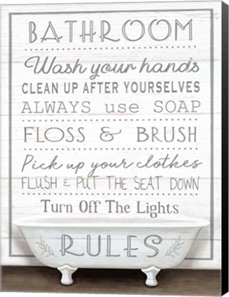 Framed Bathroom Rules Print