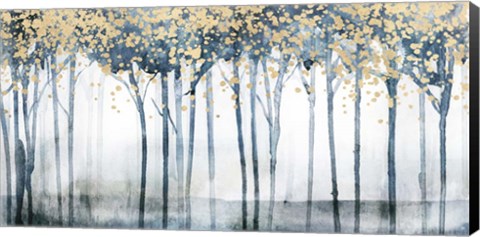 Framed Golden Blue Trees II Print
