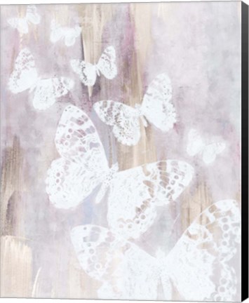 Framed Bright White Butterflies Print