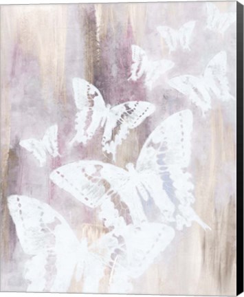 Framed Bright White Butterflies II Print