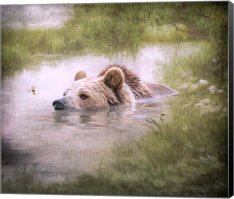 Framed Bearly Swimming Print