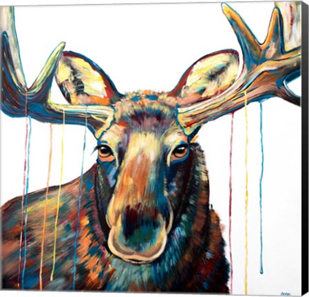 Framed Moose Drip Print