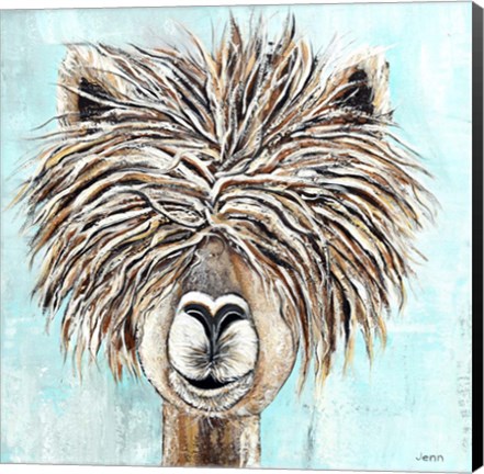 Framed Crazy Hair Llama Print