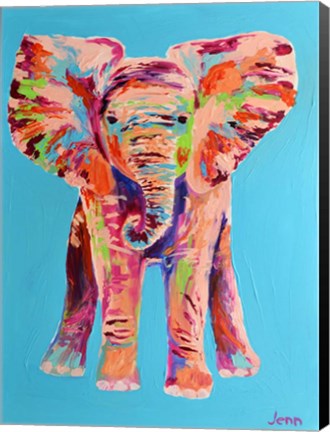 Framed Baby Pink Elephant Print