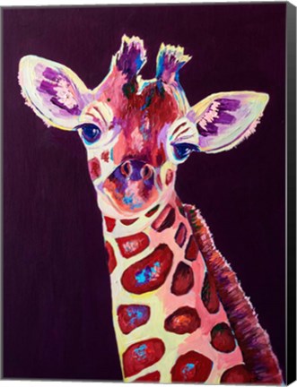 Framed Purple Giraffe Print