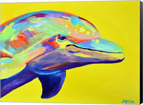 Framed Yellow Dolphin Print