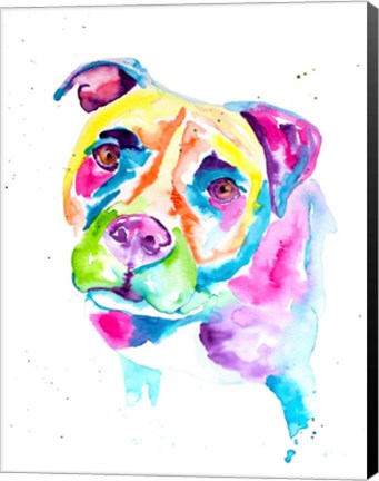 Framed Colorful Pitbull Print