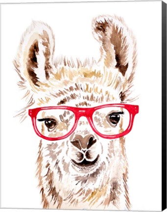 Framed Llama in Glasses Print