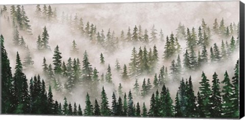 Framed Misty Forest Print