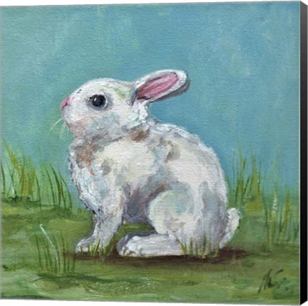 Framed White Bunny Print